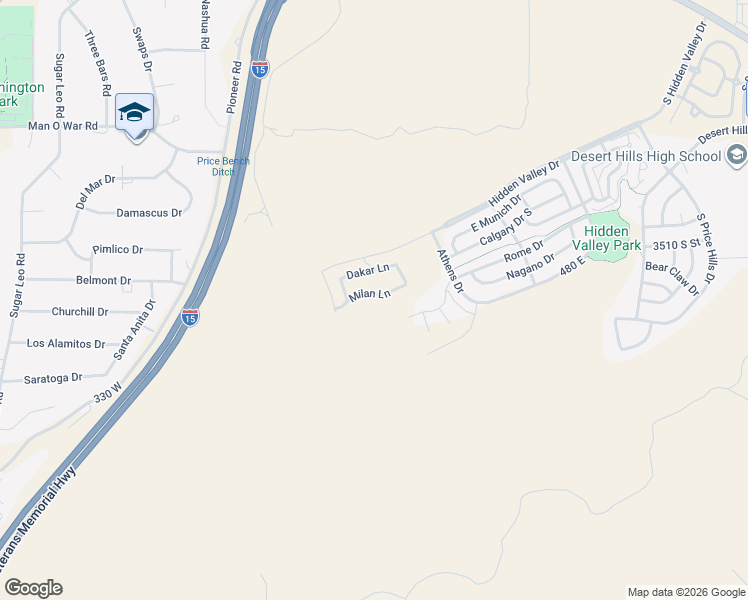 map of restaurants, bars, coffee shops, grocery stores, and more near 52 Milan Lane in St. George