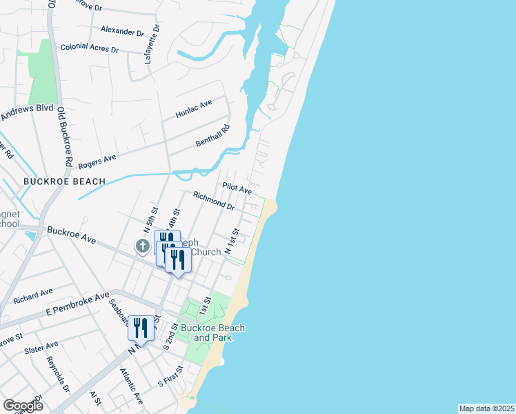 map of restaurants, bars, coffee shops, grocery stores, and more near 2 Morningview Court in Hampton