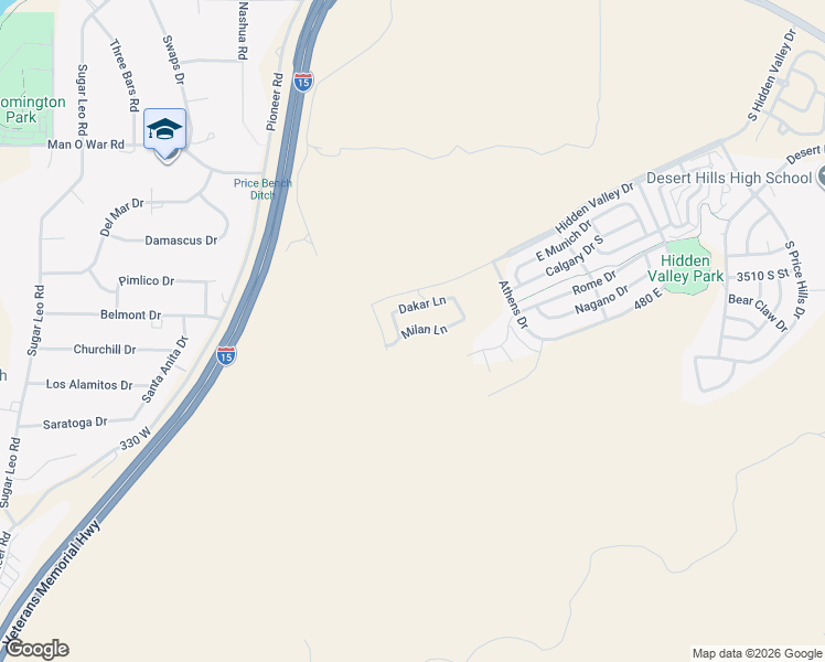 map of restaurants, bars, coffee shops, grocery stores, and more near 52 Milan Lane in St. George