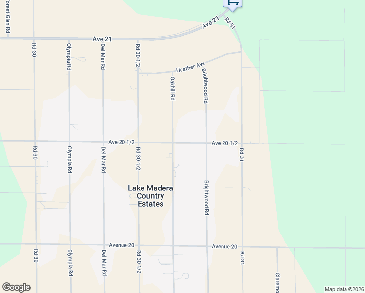 map of restaurants, bars, coffee shops, grocery stores, and more near 20527 Oakhill Road in Madera