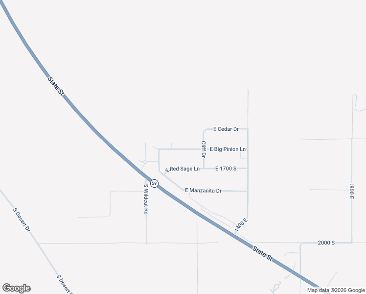 map of restaurants, bars, coffee shops, grocery stores, and more near 1243-1253 E Big Pinion 1640 S Ln in Hurricane