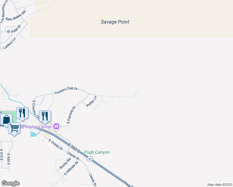 map of restaurants, bars, coffee shops, grocery stores, and more near 1141 Country Club Drive in Kanab