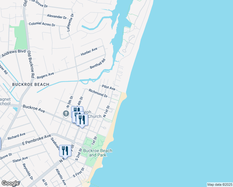 map of restaurants, bars, coffee shops, grocery stores, and more near 14 Morningview Court in Hampton