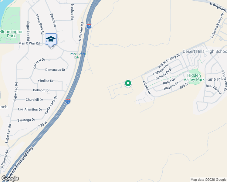 map of restaurants, bars, coffee shops, grocery stores, and more near 3601 Innsbruck Lane in St. George