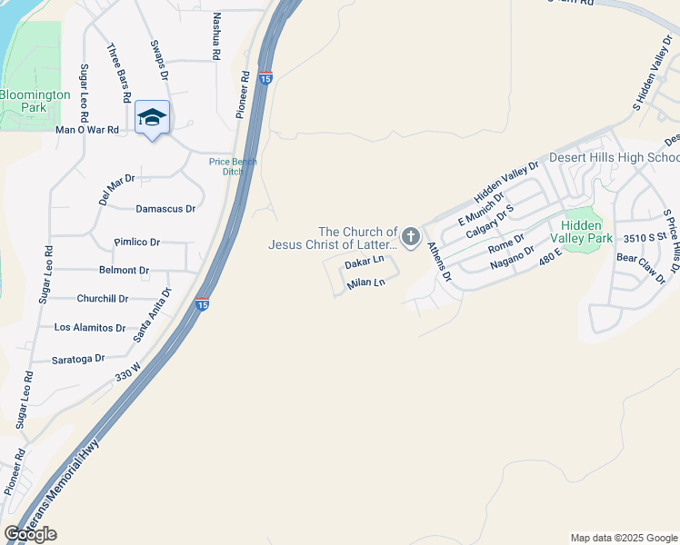 map of restaurants, bars, coffee shops, grocery stores, and more near 3601 Innsbruck Lane in St. George