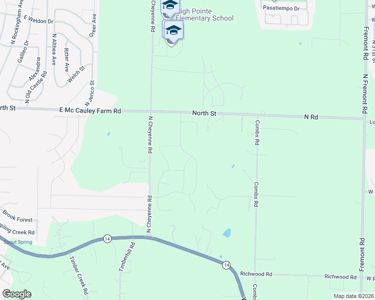 map of restaurants, bars, coffee shops, grocery stores, and more near 1079-1099 N Cheyenne Rd in Nixa