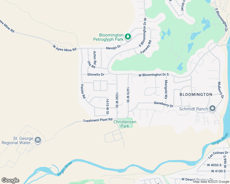 map of restaurants, bars, coffee shops, grocery stores, and more near 3604 South 1550 West in St. George