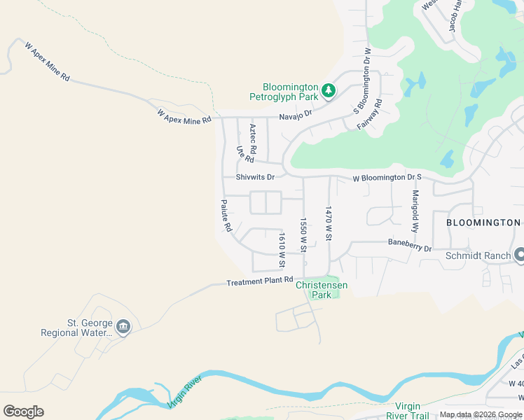 map of restaurants, bars, coffee shops, grocery stores, and more near 1674 3600 South Street in Saint George