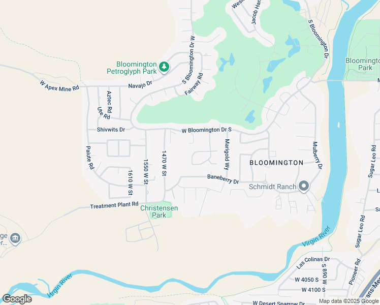 map of restaurants, bars, coffee shops, grocery stores, and more near 1287 West Bloomington Drive South in St. George