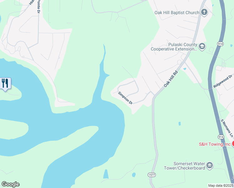 map of restaurants, bars, coffee shops, grocery stores, and more near 3001-3299 Simpson Court in Somerset