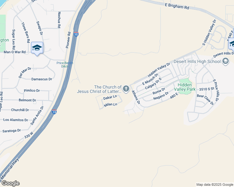 map of restaurants, bars, coffee shops, grocery stores, and more near 81 Dakar Lane in St. George