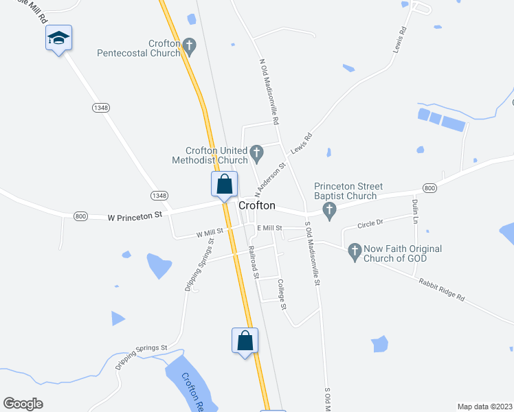 map of restaurants, bars, coffee shops, grocery stores, and more near in Crofton