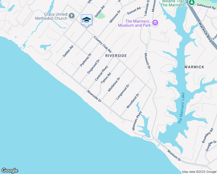 map of restaurants, bars, coffee shops, grocery stores, and more near 118 Tipton Road in Newport News