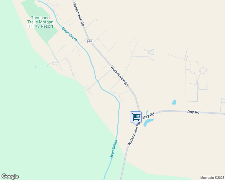 map of restaurants, bars, coffee shops, grocery stores, and more near 11775 Watsonville Road in Gilroy
