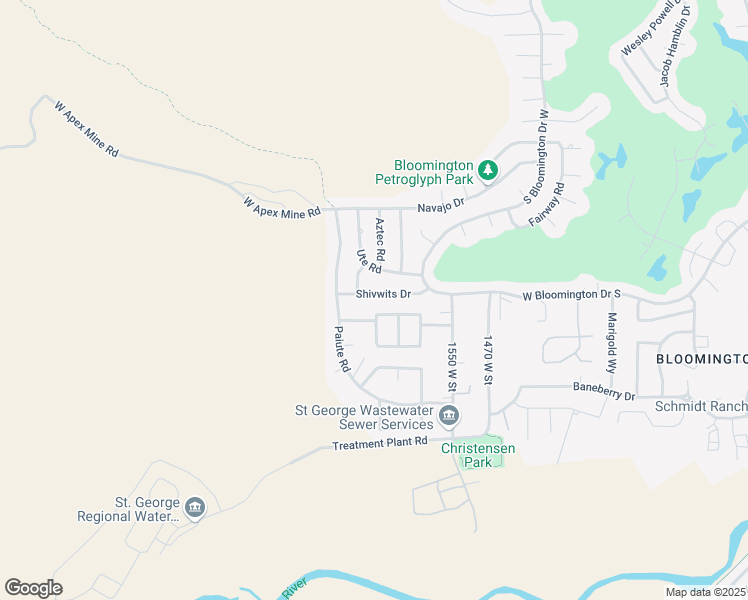 map of restaurants, bars, coffee shops, grocery stores, and more near 1707 Shivwits Drive in St. George