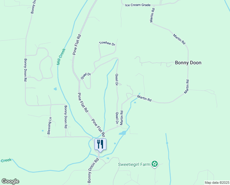 map of restaurants, bars, coffee shops, grocery stores, and more near 622 Quail Drive in Santa Cruz