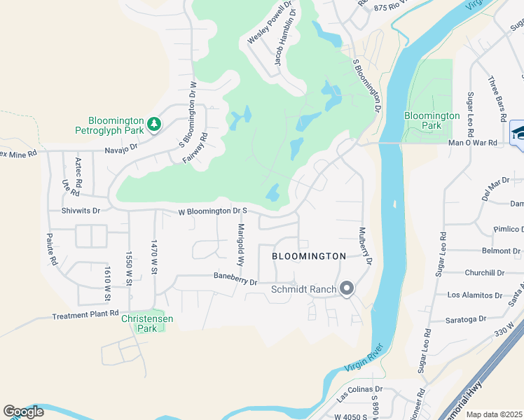 map of restaurants, bars, coffee shops, grocery stores, and more near 1144 West Bloomington Drive South in St. George