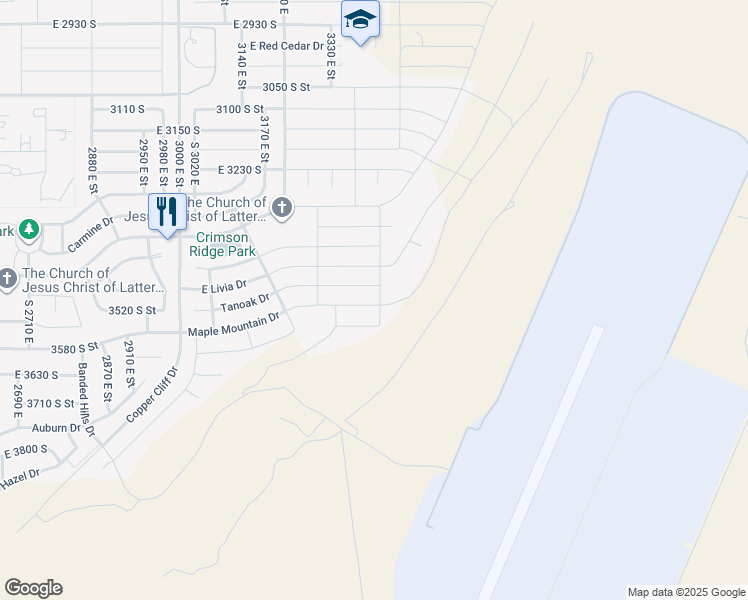 map of restaurants, bars, coffee shops, grocery stores, and more near 3397 Maple Mountain Drive in Washington