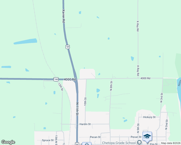 map of restaurants, bars, coffee shops, grocery stores, and more near 2400-2434 4000 Road in Chetopa