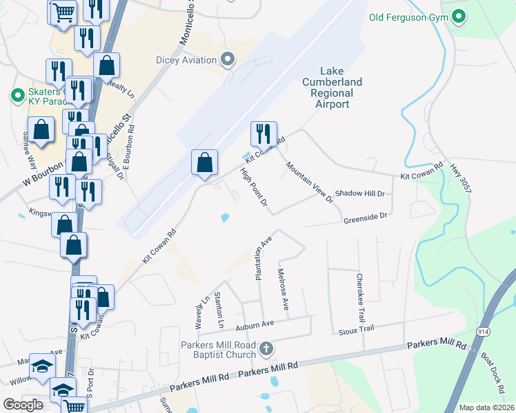 map of restaurants, bars, coffee shops, grocery stores, and more near 228 High Point Drive in Somerset