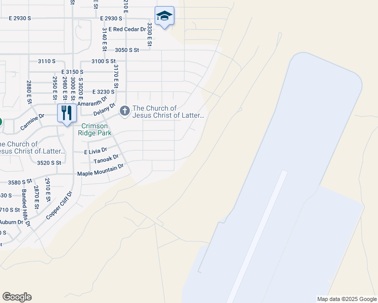 map of restaurants, bars, coffee shops, grocery stores, and more near 3466 Walnut Canyon Drive in St. George