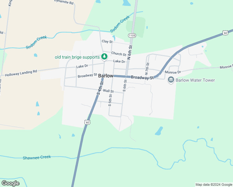 map of restaurants, bars, coffee shops, grocery stores, and more near 501 Wall Street in Barlow