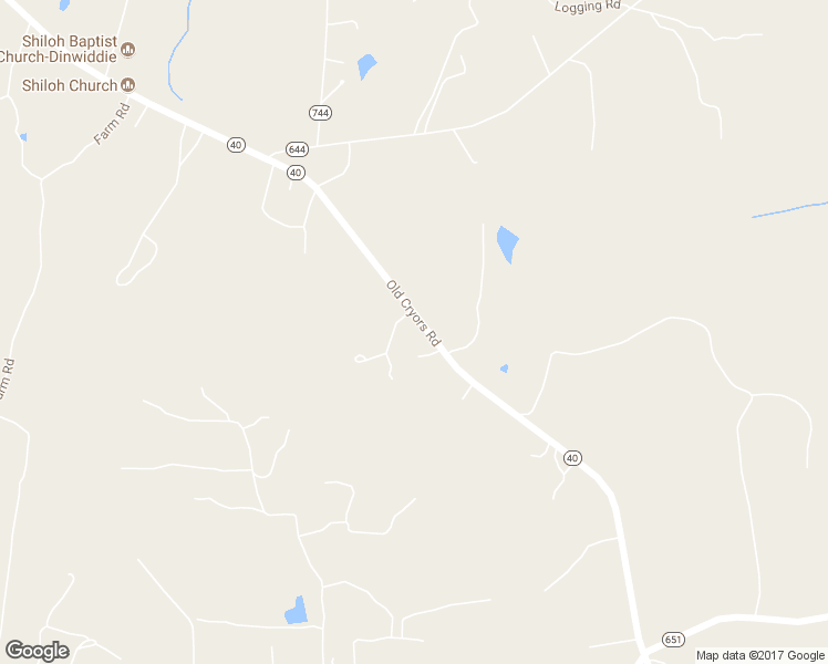 map of restaurants, bars, coffee shops, grocery stores, and more near 16116 Old Cryors Road in McKenney