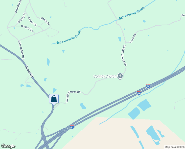 map of restaurants, bars, coffee shops, grocery stores, and more near 901 Corinth Church Road in Grand Rivers