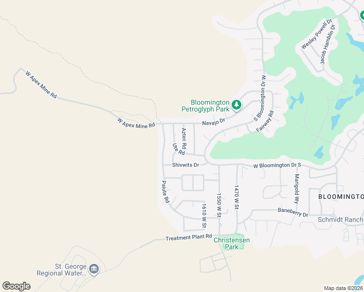 map of restaurants, bars, coffee shops, grocery stores, and more near 3434 Aztec Road in St. George