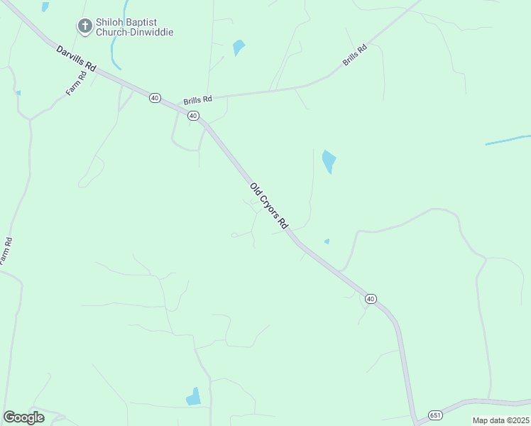 map of restaurants, bars, coffee shops, grocery stores, and more near 16116 Old Cryors Road in McKenney