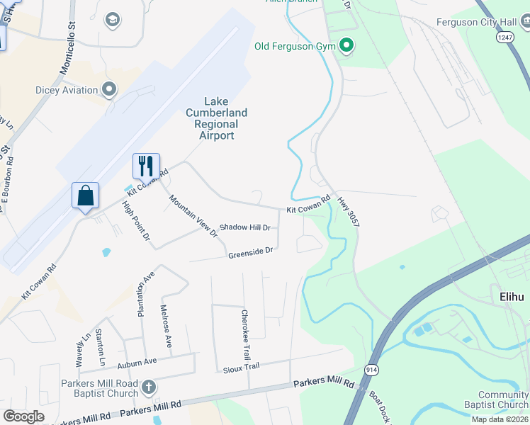 map of restaurants, bars, coffee shops, grocery stores, and more near 204 Shadow Hill Drive in Somerset