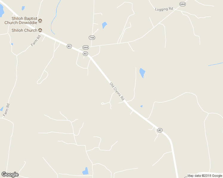 map of restaurants, bars, coffee shops, grocery stores, and more near 16022 Old Cryors Road in McKenney