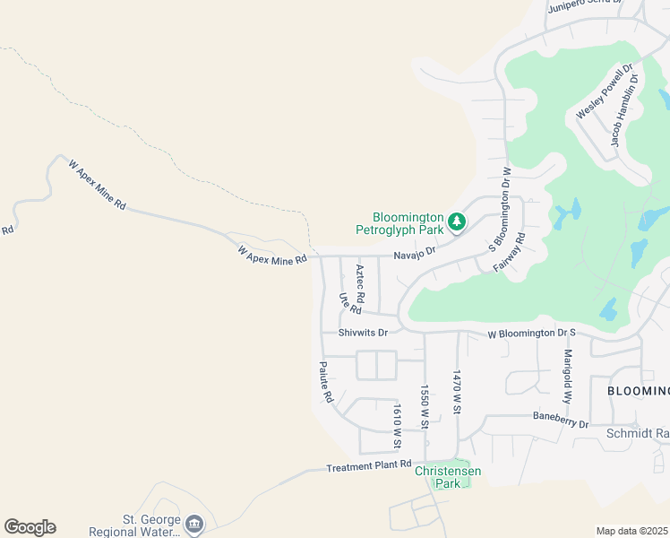 map of restaurants, bars, coffee shops, grocery stores, and more near 3350 Ute Road in St. George