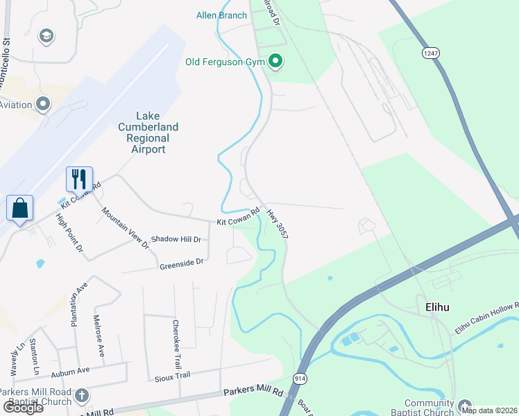 map of restaurants, bars, coffee shops, grocery stores, and more near 1439 Kit Cowan Road in Somerset