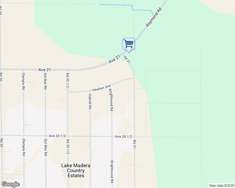 map of restaurants, bars, coffee shops, grocery stores, and more near 20769 Brightwood Road in Madera
