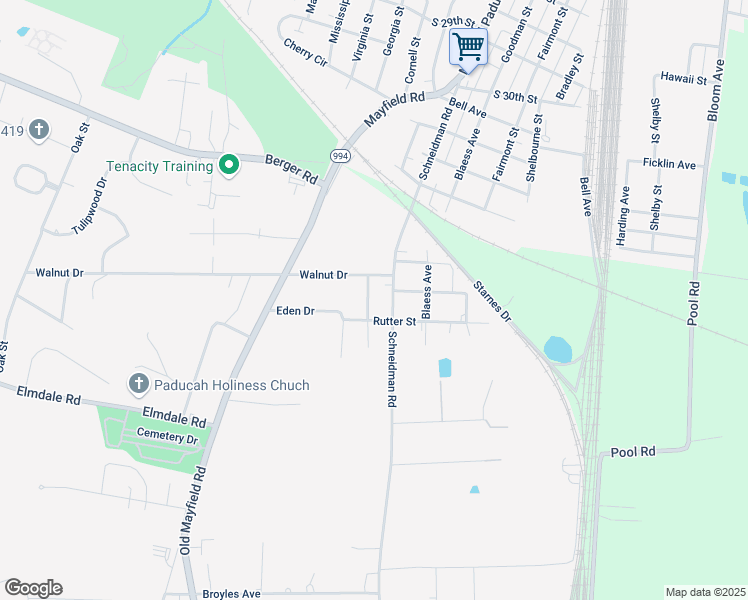 map of restaurants, bars, coffee shops, grocery stores, and more near 3836 Howle Street in Paducah