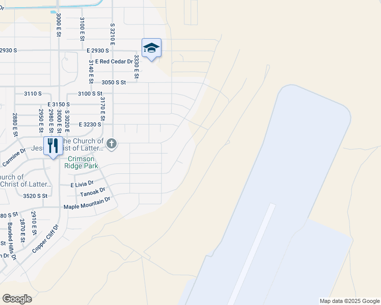 map of restaurants, bars, coffee shops, grocery stores, and more near 3330 Walnut Canyon Drive in St. George