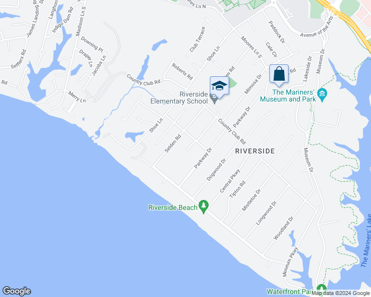 map of restaurants, bars, coffee shops, grocery stores, and more near 807 Captain John Smith Road in Newport News