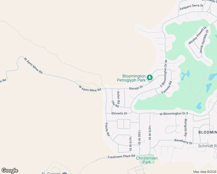 map of restaurants, bars, coffee shops, grocery stores, and more near 1766 Navajo Drive in Saint George