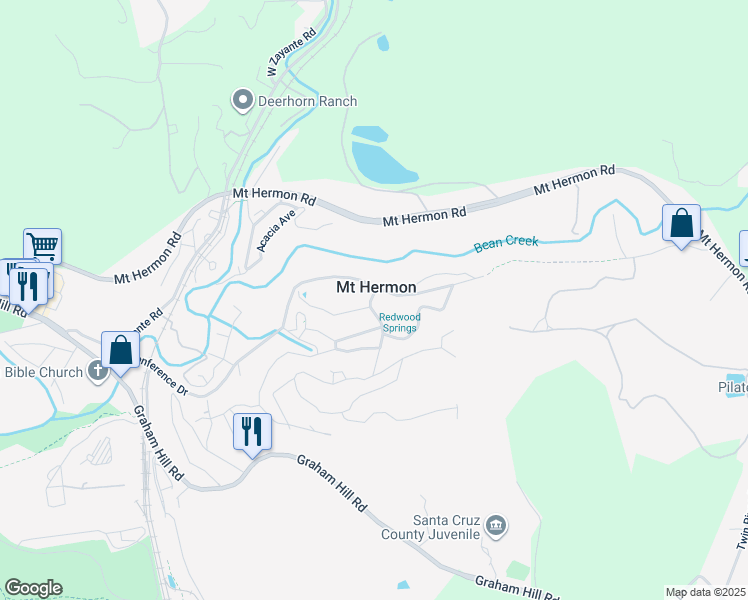 map of restaurants, bars, coffee shops, grocery stores, and more near 34 Lakeside Avenue in Felton