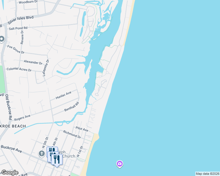 map of restaurants, bars, coffee shops, grocery stores, and more near 766 North 1st Street in Hampton