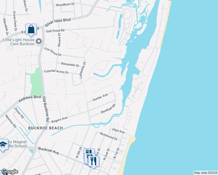 map of restaurants, bars, coffee shops, grocery stores, and more near 227 Benthall Road in Hampton