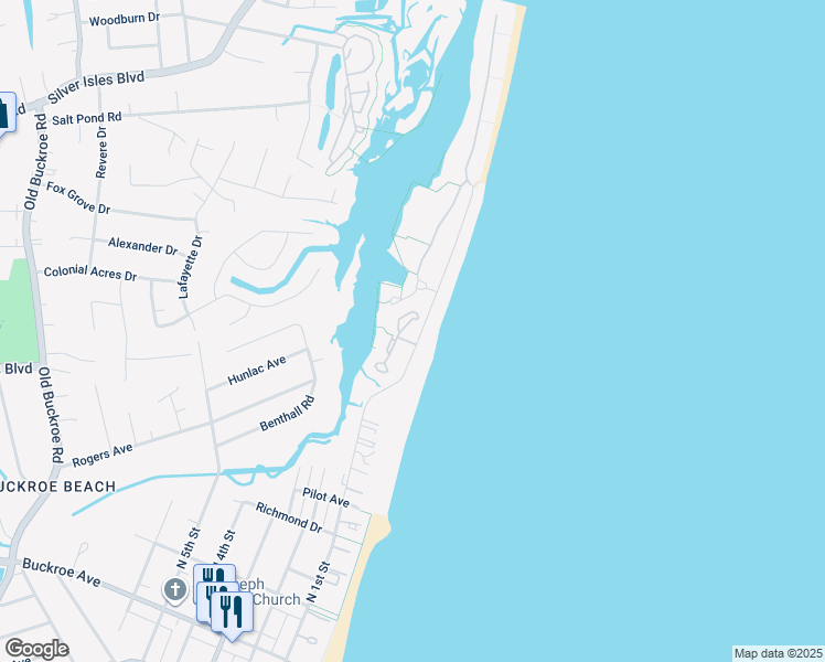 map of restaurants, bars, coffee shops, grocery stores, and more near 1026 High Dunes Quay in Hampton