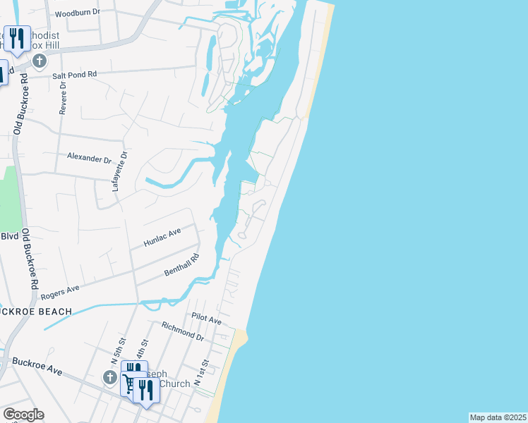 map of restaurants, bars, coffee shops, grocery stores, and more near 1026 High Dunes Quay in Hampton