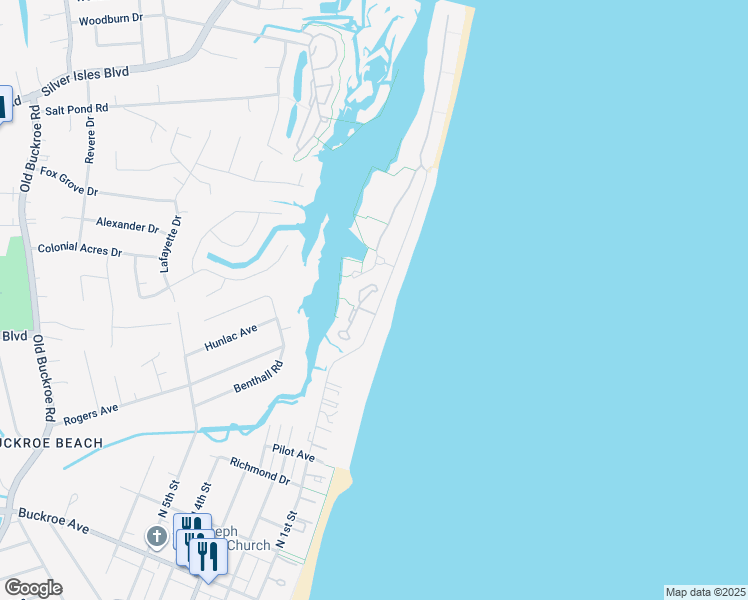 map of restaurants, bars, coffee shops, grocery stores, and more near 1026 High Dunes Quay in Hampton