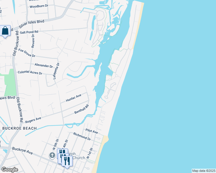 map of restaurants, bars, coffee shops, grocery stores, and more near 1003 High Dunes Quay in Hampton