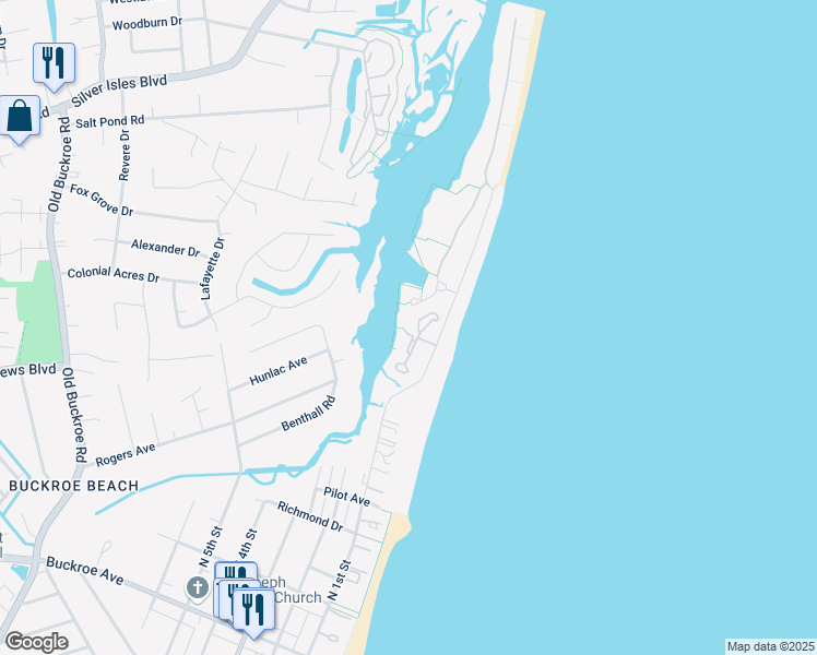 map of restaurants, bars, coffee shops, grocery stores, and more near 1003 High Dunes Quay in Hampton