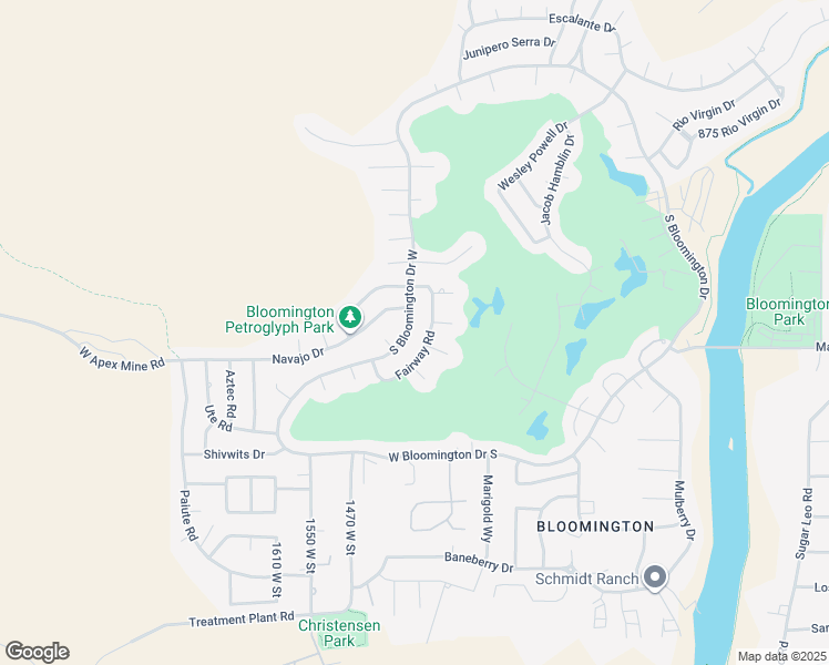 map of restaurants, bars, coffee shops, grocery stores, and more near 3273 South Bloomington Drive West in St. George
