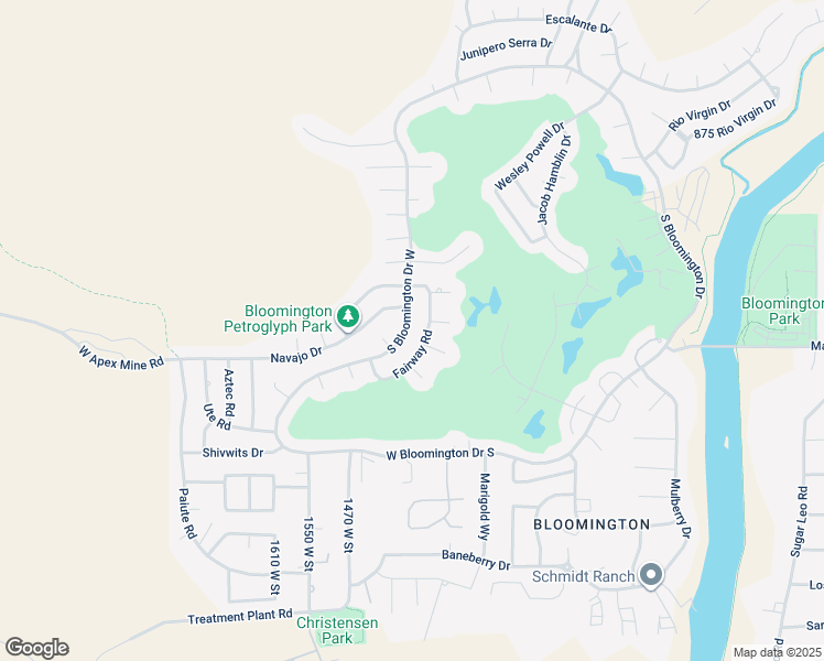 map of restaurants, bars, coffee shops, grocery stores, and more near 3273 S Bloomington Drive West in St. George