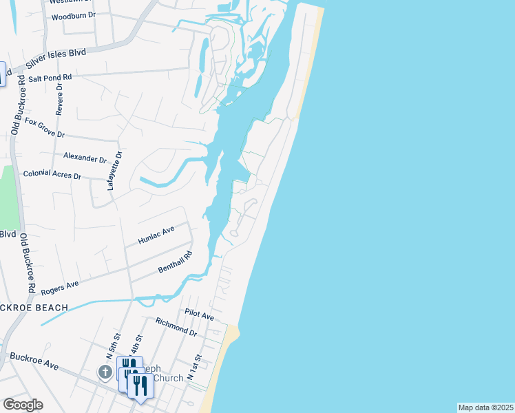 map of restaurants, bars, coffee shops, grocery stores, and more near 1026 High Dunes Quay in Hampton